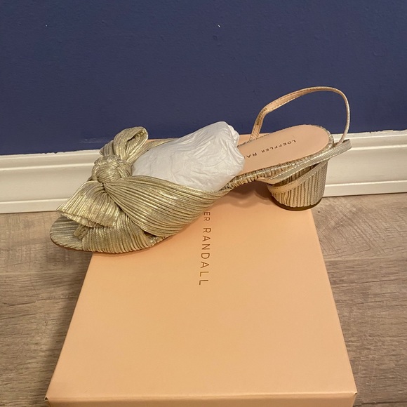 Loeffler Randall Dahlia Platinum Pleated Bow Heel - Picture 4 of 6